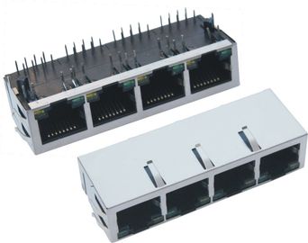 Magnetic RJ45 Jack 1*4port 10 / 100M POE RJ45 Female connector with LED. 