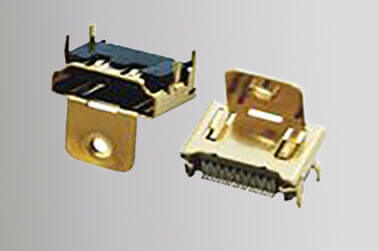 PCB HDMI Connectors 19P Female SMT Type With Single Ear Gold-Plated