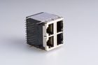 2 X 2 Port 90 Degree RJ45 Jack with 10 / 100/1000 Mbps Transformer