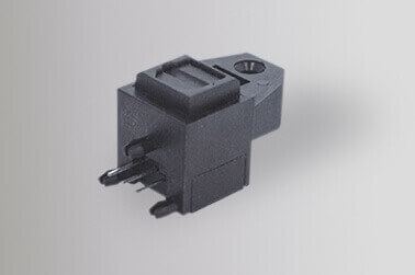 90 Degree 3 Pin Plug Style Optical Fiber Receiver Connector With Fixed Orifice