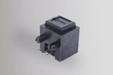 90 Degree 3 Pin Plug Style Optical Fiber Transmitter Connector Without Fixed Orifice