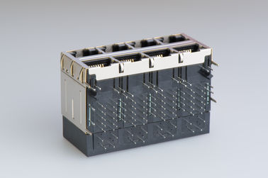 RJ45 Ethernet Jack 2 x 4 Port 10 / 100 / 1000 Mbps W/O LED