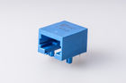 Full Plastic RJ11 RJ45 Jack Without Led Tab Down 8P8C Single Port Color Blue