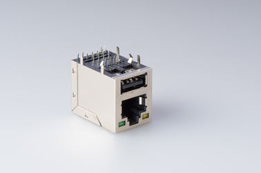 RJ45 USB 2.0 Stack Embedded Board, Rj45 Ethernet Jack Tab Up Without Transformers