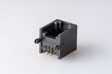 6P6C 90 Degree RJ11 RJ45 Modular Jack, Rj45 Data Jack Full Plastic Single Port Female