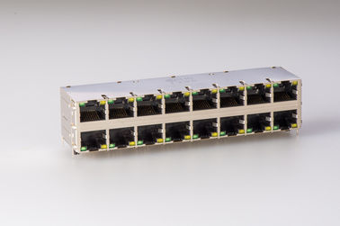 Magnetic RJ45 Ethernet Jack 2 x 8 Port PBT