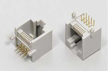 90 Degree 8P8C RJ45 Female Jack Single Port Tab Up PBT Grey Without Ear